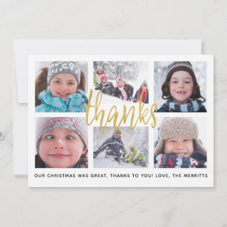 Thank You Grid Gold | Thank You Photo Card