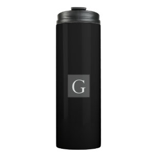 Thank You Groomsman Best Man Monogram Black Gift Thermal Tumbler