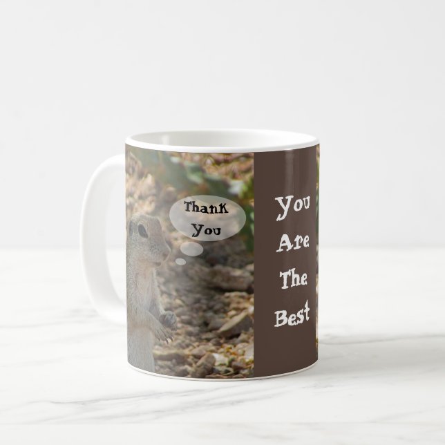 Thank You Ground Squirrel Photo Desert Animal Coffee Mug (Front Left)