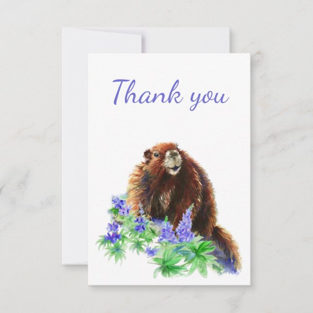 Thank You Groundhog, Marmot, Animal  Blank Inside Card (Front)