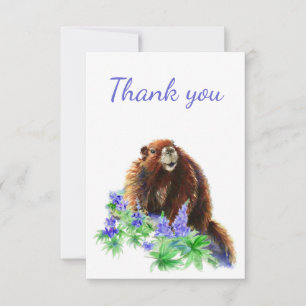 Thank You Groundhog, Marmot, Animal  Blank Inside Card