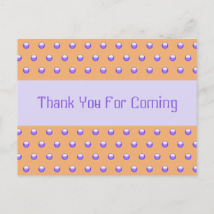 Thank You Guest Baby Shower Blue Peach Polka Dot Postcard