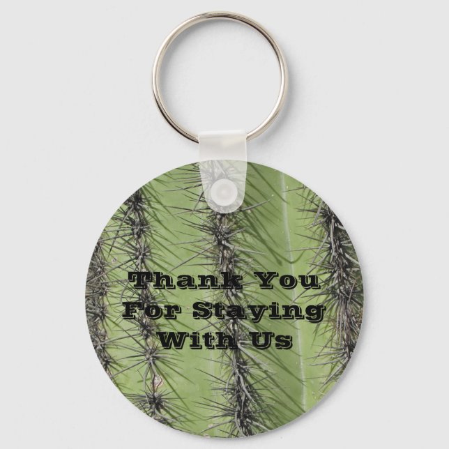 Thank You Guest Saguaro Cactus Southwest Vacation Key Ring (Front)