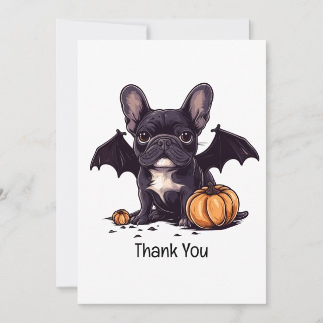 Thank You Halloween French Bulldog Bat Pumpkins (Front)
