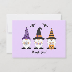 Thank You Halloween Gnomes Purple Orange Card