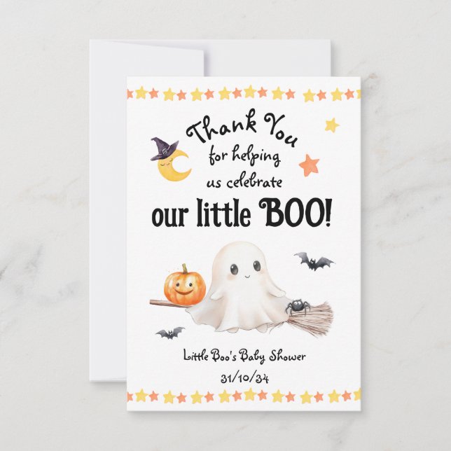 Thank You Halloween Little Boo Baby Shower (Front)
