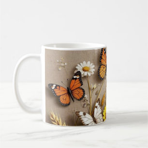 Thank you Hand drawn wildflowers, wheat stalks Coffee Mug