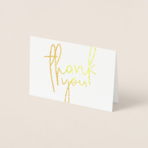 THANK YOU hand lettered modern type GOLD FOIL Foil Card