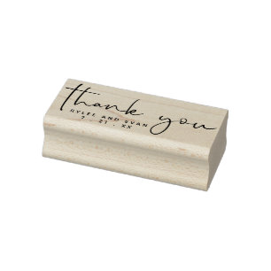 Thank You Hand Lettered Modern Typography Rubber Stamp