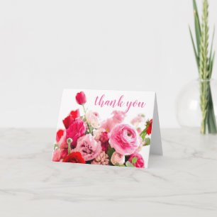 Thank You Hand Script Roses Flowers Template
