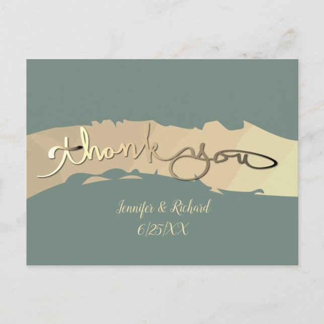 "Thank you!" Hand-written Text Postcard (Front)