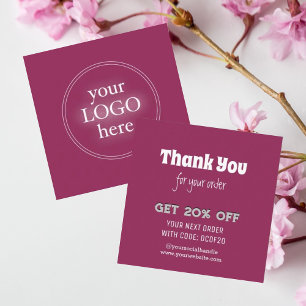 Thank You   Handmade Business Logo Minimalist Discount Card