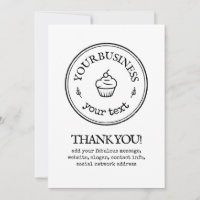 Thank you handmade sweet bakery business logo cute