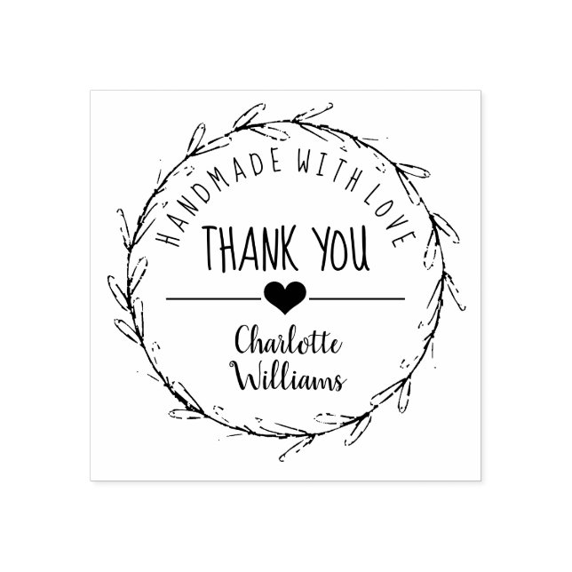 Thank you handmade with love rubber stamp (Imprint)