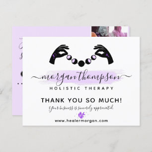Thank You Hands Moon Phase Logo 4-Photo Customer Postcard