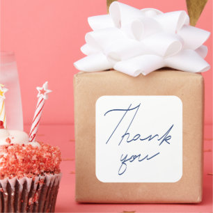Thank you handwriting square sticker