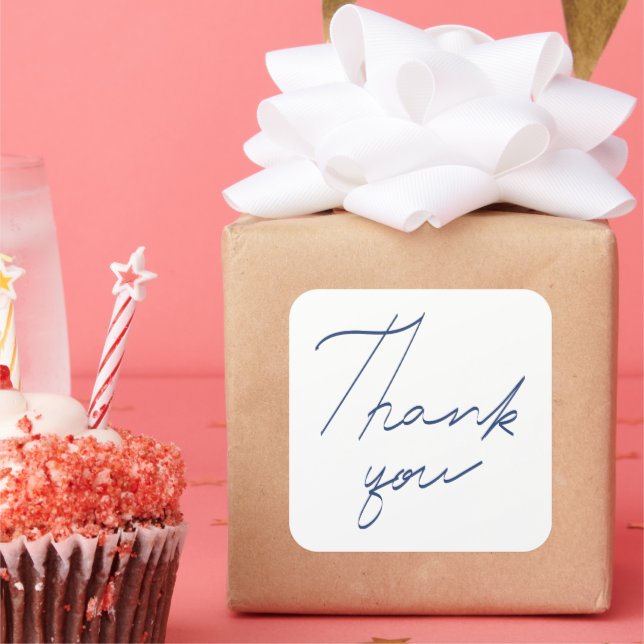 Thank you handwriting  square sticker (Party)