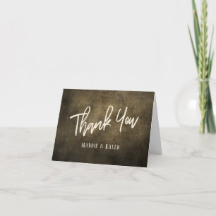 Thank You Handwriting Typography Industrial Grunge Card