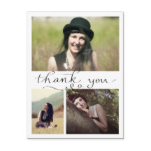 Thank You Handwritten Three Graduation Photos