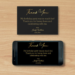 thank you happy birthday black gold digital card