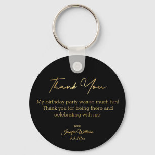 thank you happy birthday black gold minimal luxury key ring