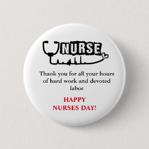 Thank You & Happy Nurses Day Button