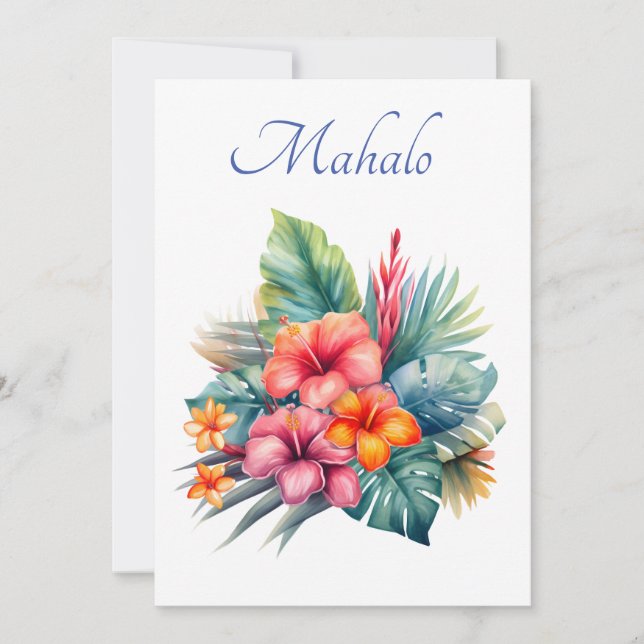 Thank you Hawaiian card (Mahalo means thank you) (Front)