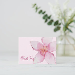 Thank You    Hawaiian Watercolor Plumeria Flower Card