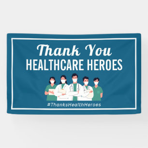 Thank You Health Care Heroes Nurse Doctor Workers Banner