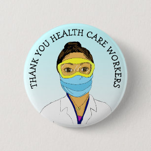 Thank you Health Care Workers 6 Cm Round Badge