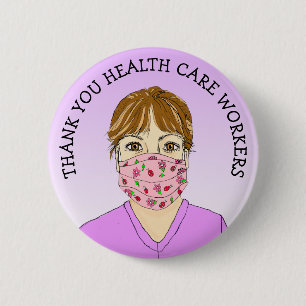 Thank you Health Care Workers 6 Cm Round Badge