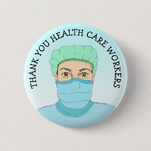 Thank you Health Care Workers 6 Cm Round Badge
