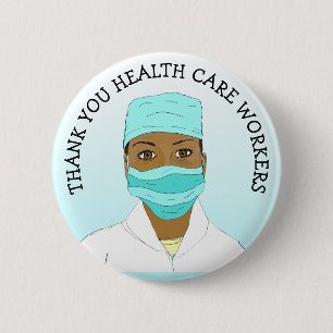 Thank you Health Care Workers, Doctors, Nurses 6 Cm Round Badge