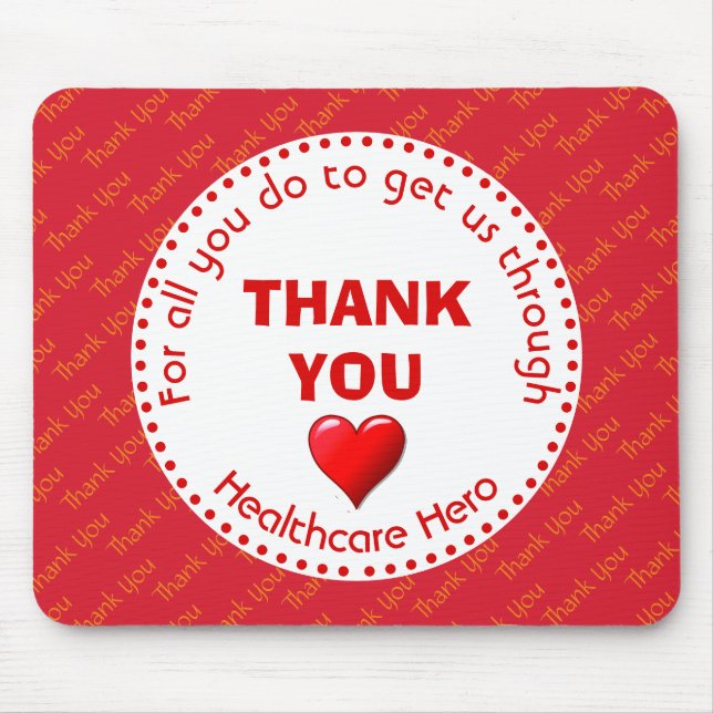 THANK YOU Healthcare Hero Customisable Mouse Mat (Front)