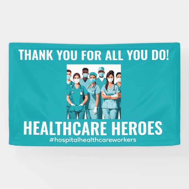Thank You HealthCare Heroes Nurse Doctor Banner (Horizontal)