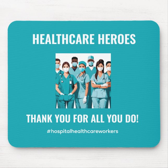 Thank You HealthCare Heroes Nurse Doctor Mouse Mat (Front)