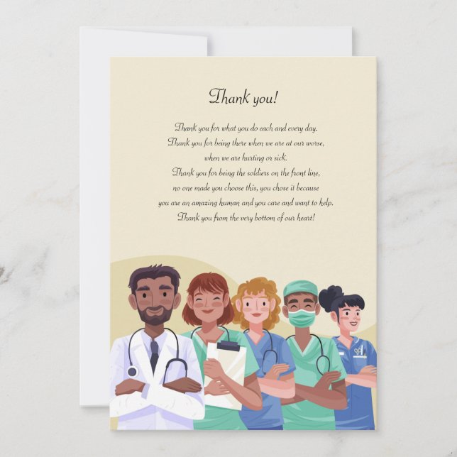 Thank You Healthcare Workers Card (Front)