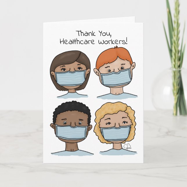 Thank You Healthcare Workers During Covid 19 Virus Card (Front)