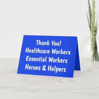 Thank You!  Healthcare Workers Essential card