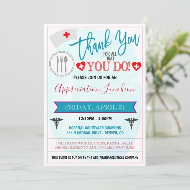 Thank You Healthcare Workers Event Invitation (Standing Front)