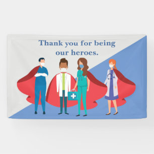 Thank You Healthcare Workers Hero Doctor Nurse Banner