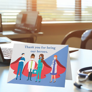 Thank You Healthcare Workers Hero Doctor Nurse Card