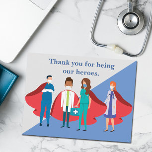 Thank You Healthcare Workers Hero Doctor Nurse Postcard