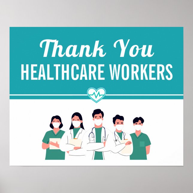 Thank You Healthcare Workers Hospital Staff Poster (Front)