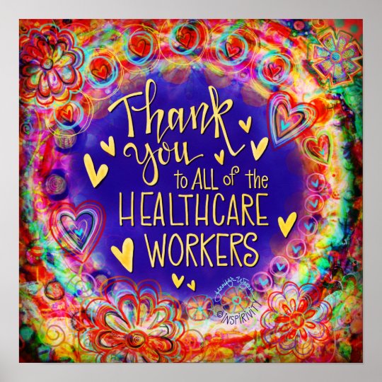 “Thank You Healthcare Workers” Inspirivity Poster | Zazzle.co.uk