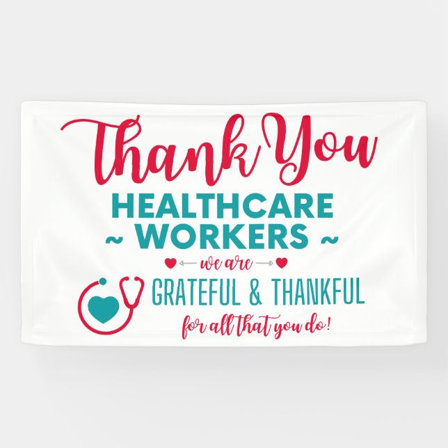 Thank You Healthcare Workers Sign (Horizontal)