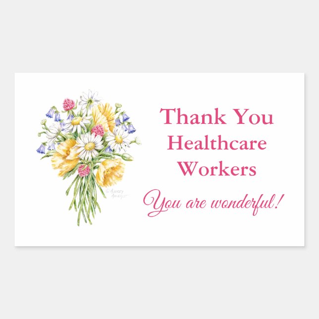Thank You Healthcare Workers Wildflower Stickers (Front)