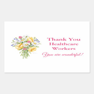 Thank You Healthcare Workers Wildflower Stickers