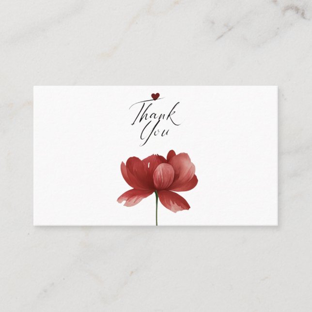 Thank You, Heart A Quiet Thank You Gratitude in Bl Business Card (Front)