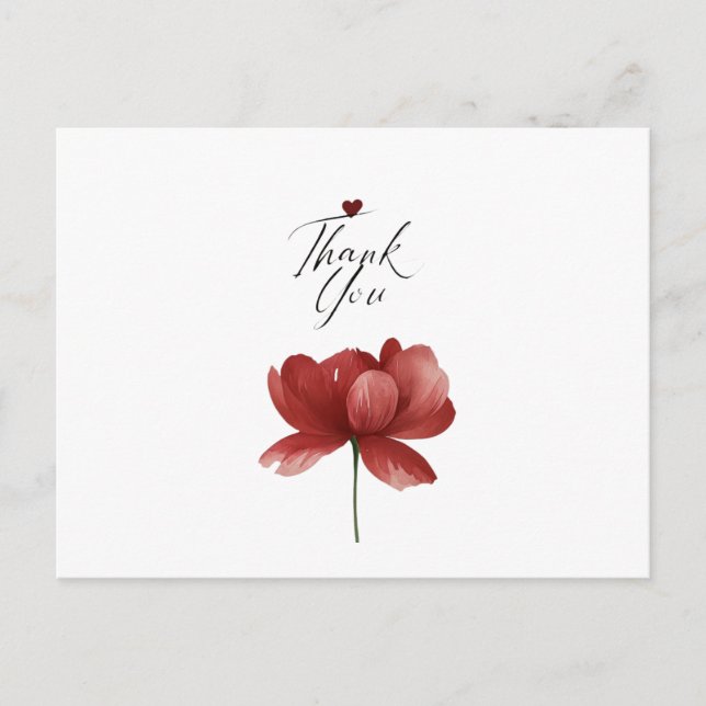 Thank You, Heart A Quiet Thank You Gratitude in Bl Holiday Postcard (Front)